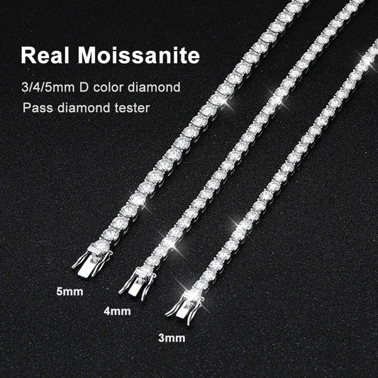5mm all moissanite unisex tennis bracelet