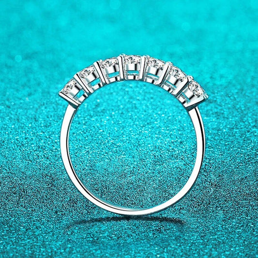 3mm moissanite half eternity wedding band for women