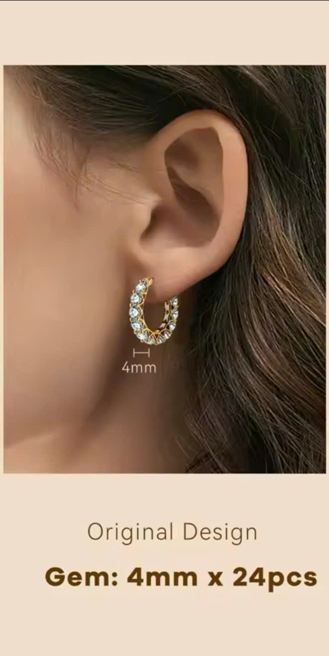 All 4mm moissanite hoop earrings