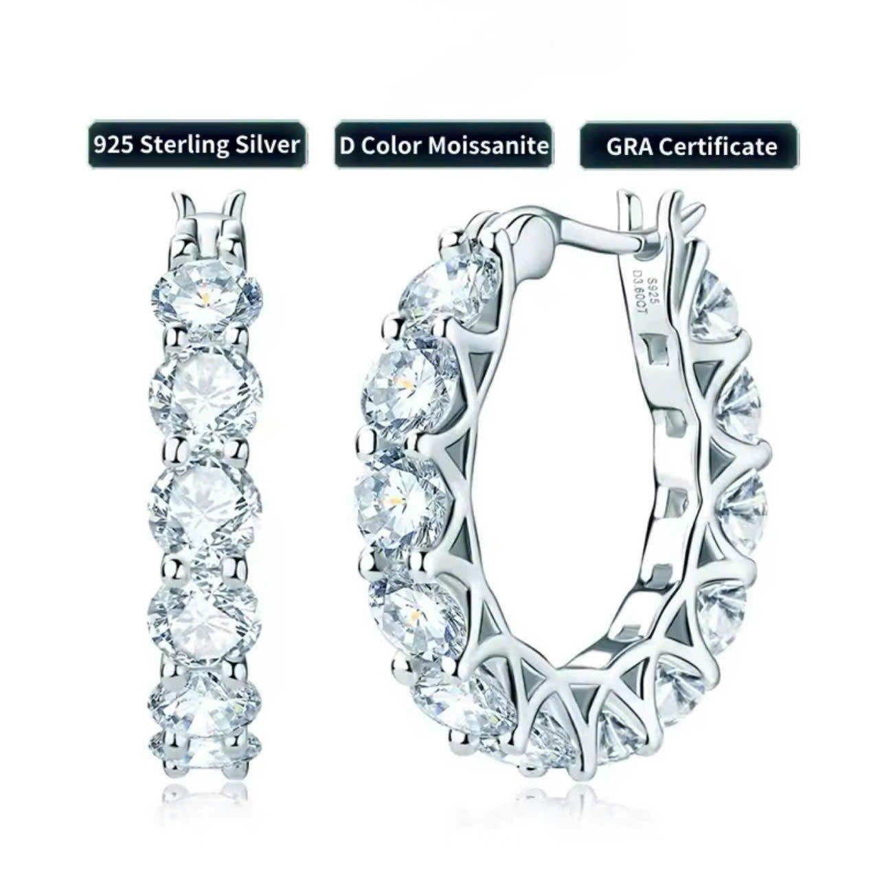 All 4mm moissanite hoop earrings