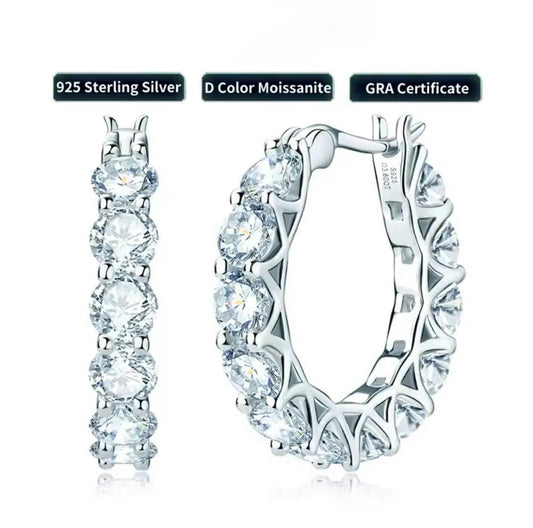 All 4mm moissanite hoop earrings